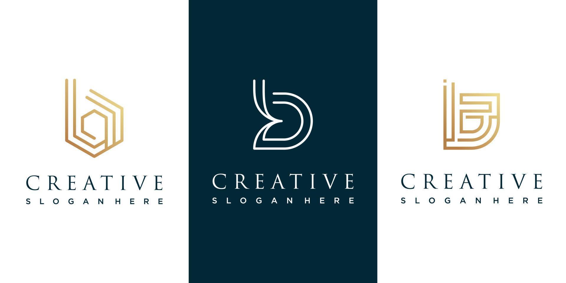 Set of letter b logo with creative design vector