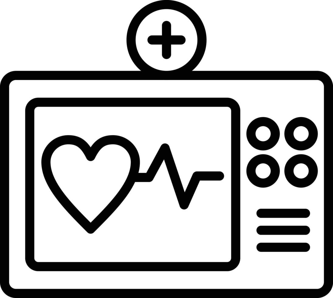 Electrocardiogram Line Icon vector