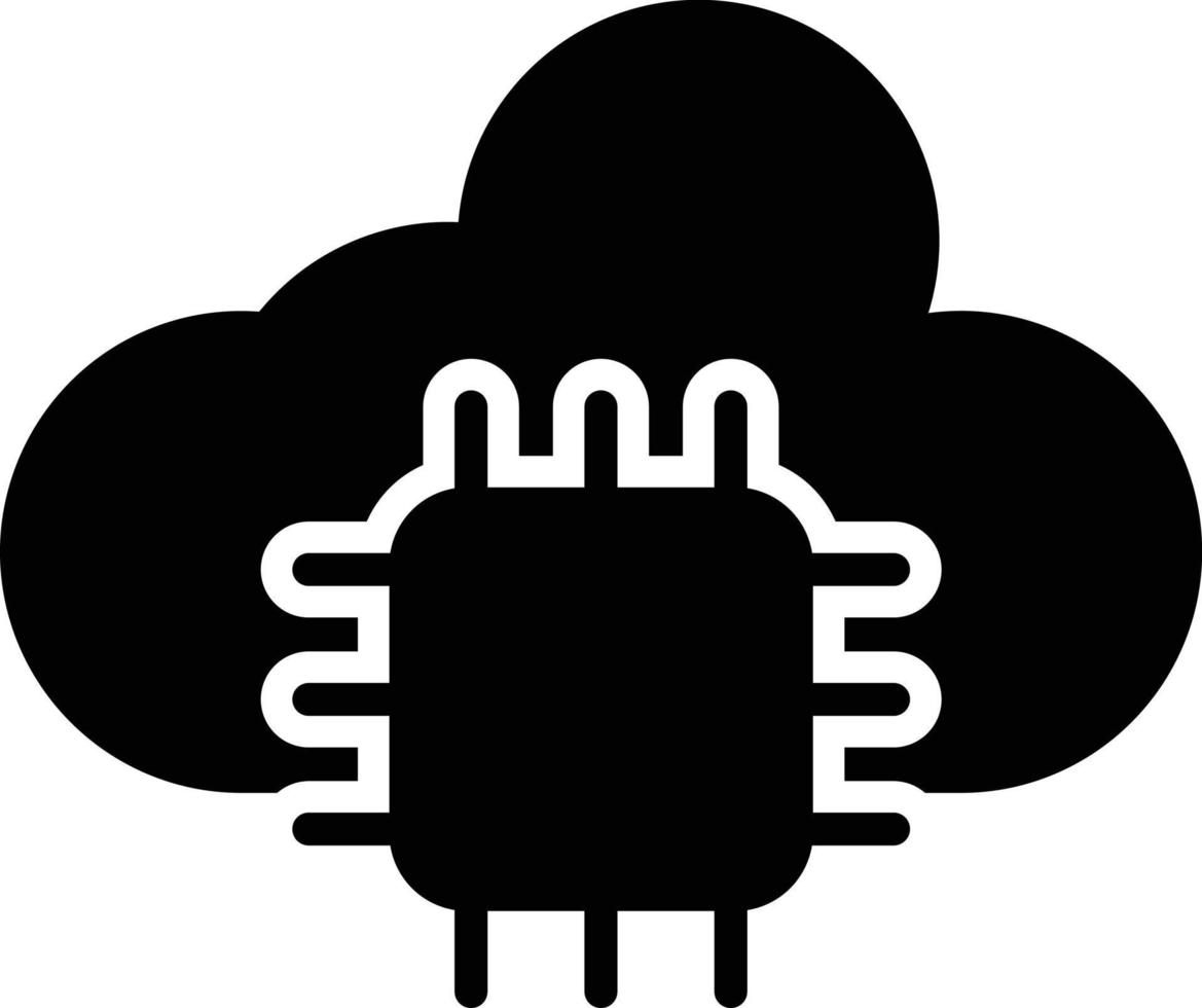 icono de glifo de computación en la nube vector