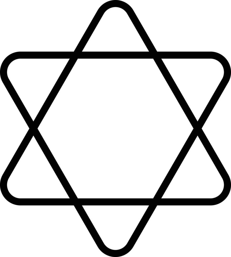 Hexagram Line Icon vector