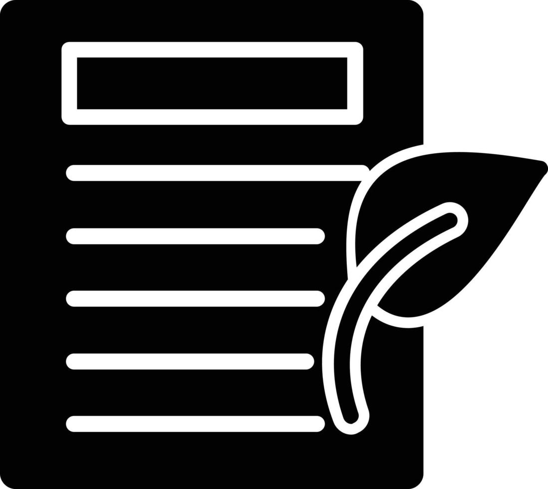 icono de glifo de documento vector