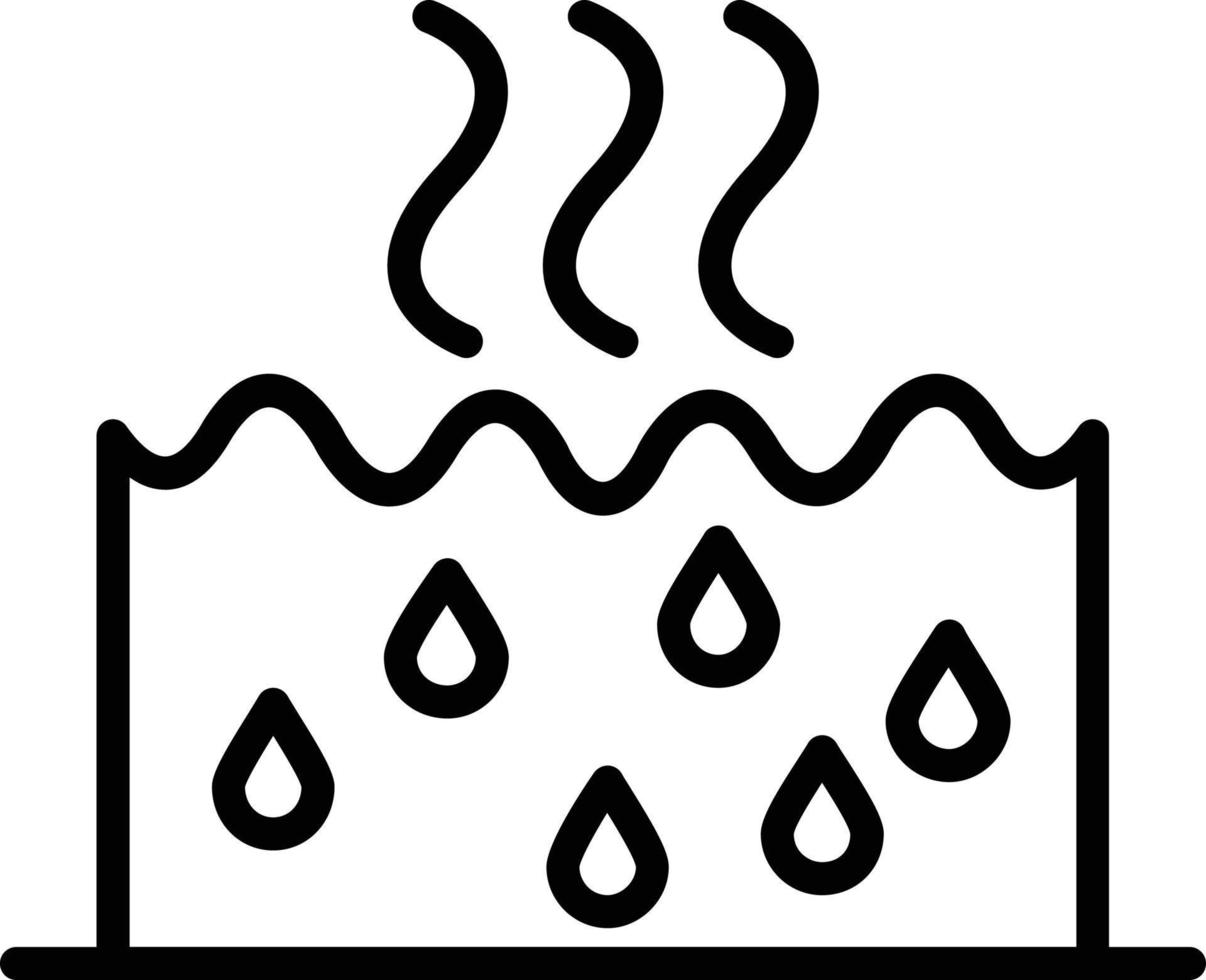 icono de línea de agua caliente vector