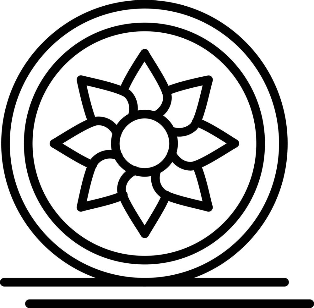 icono de línea de flores vector