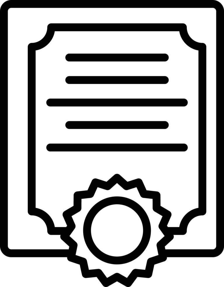 icono de línea de certificado vector