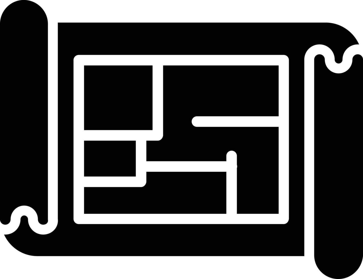 Floor Plan Glyph Icon vector