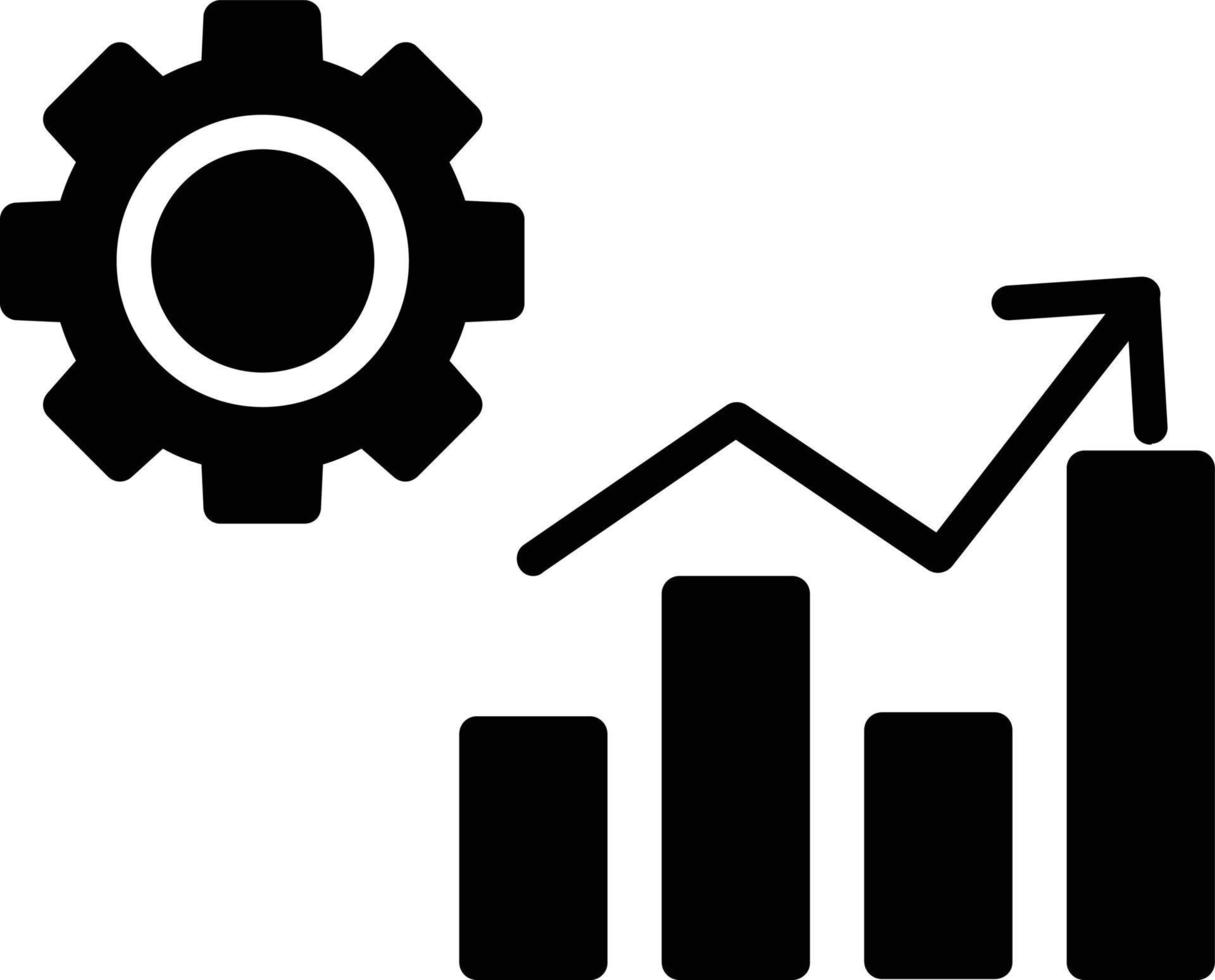 icono de glifo de gráfico de barras vector