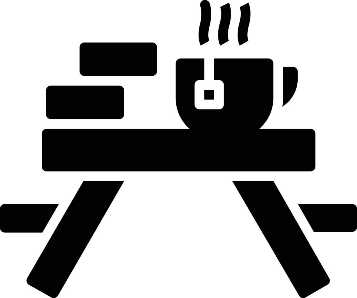 Picnic Table Glyph Icon vector