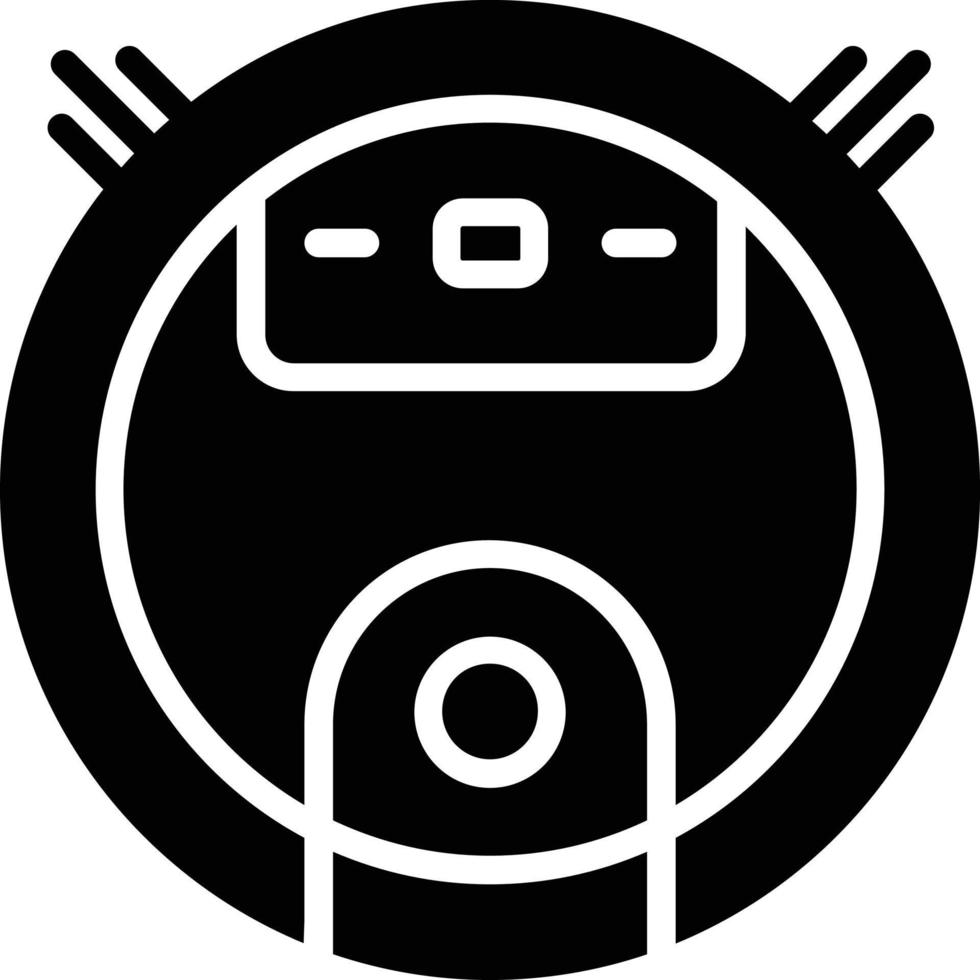 Robot Vacuum Cleaner Glyph Icon vector