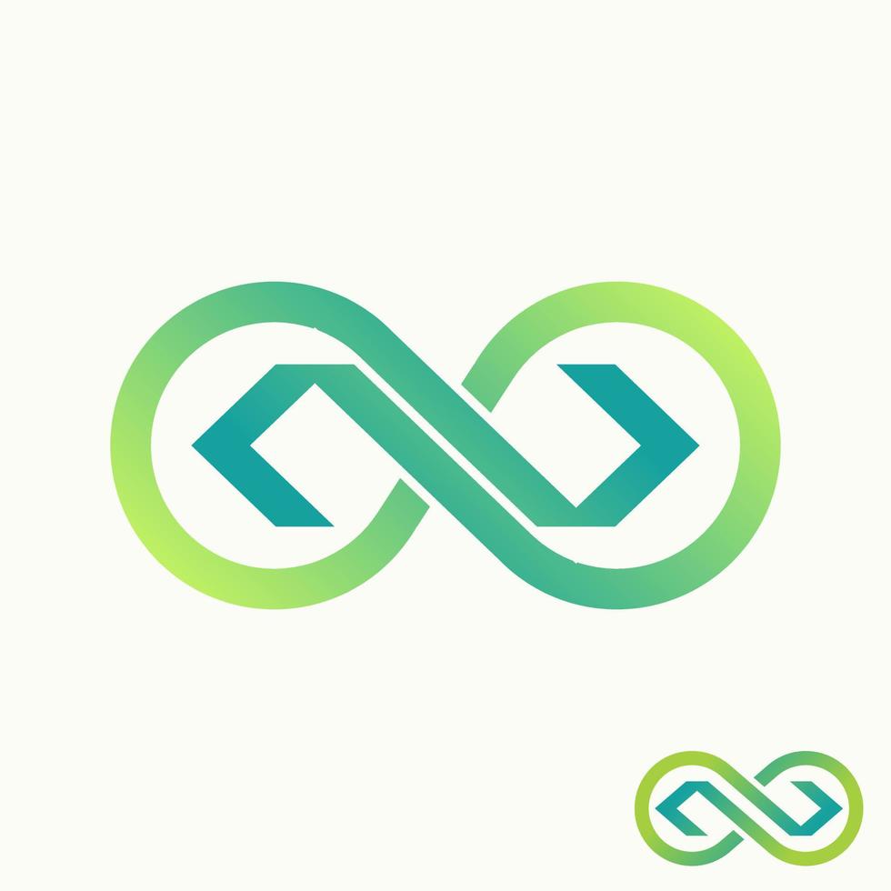 simple y único meta o signo de infinito con corte y soporte en la imagen lateral icono gráfico diseño de logotipo concepto abstracto stock vectorial. se puede utilizar como tecnología de símbolos para la aplicación vector