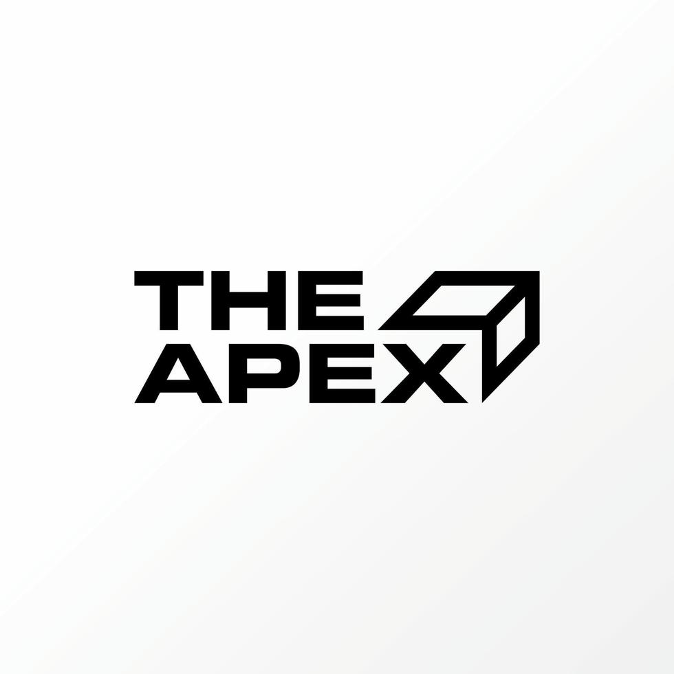 Simple and unique letter or word THE APEX with rectangle like 3D box image graphic icon logo design abstract concept vector stock. Can be used as symbol related to property or watermark