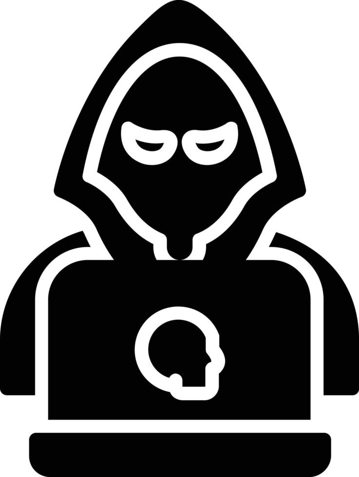 Hacker Glyph Icon vector