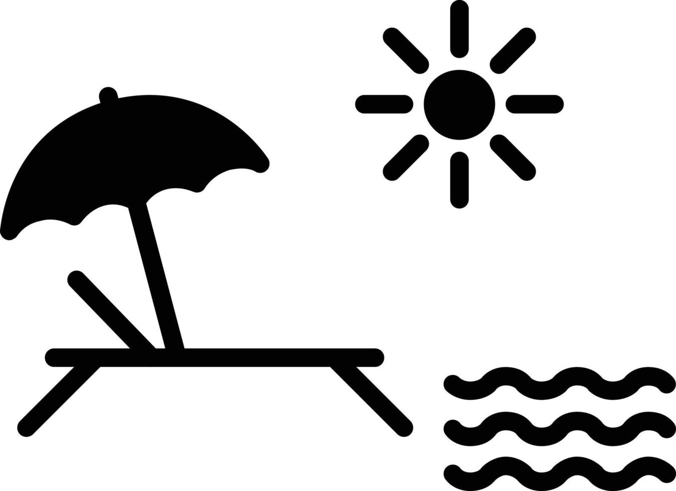 icono de glifo de playa vector