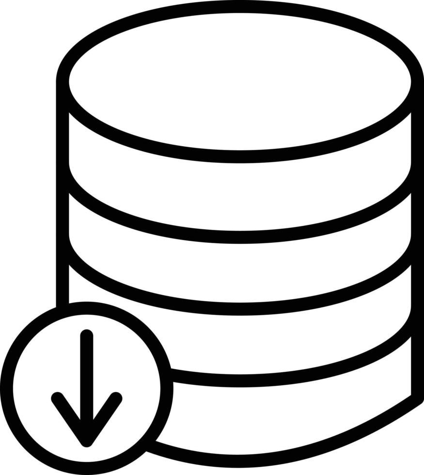 icono de descarga de base de datos vector