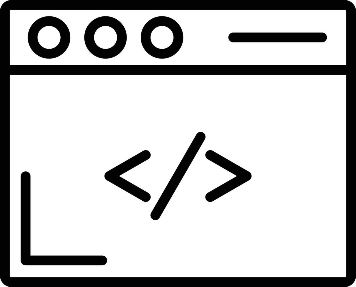 icono de línea de codificación vector