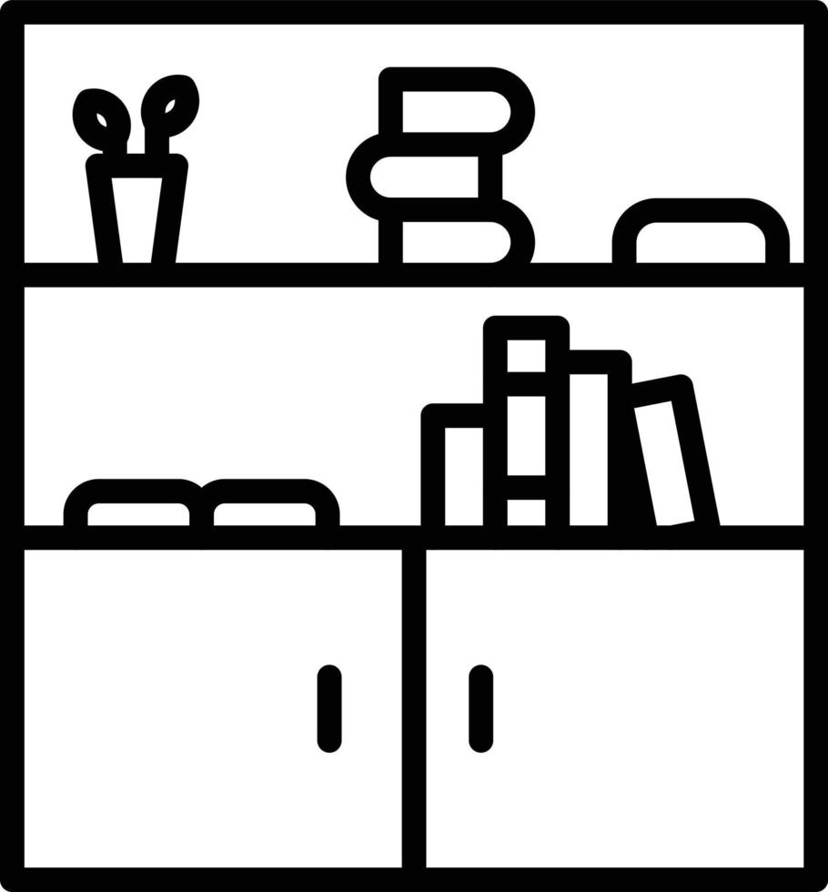 Book Shelf Line Icon vector