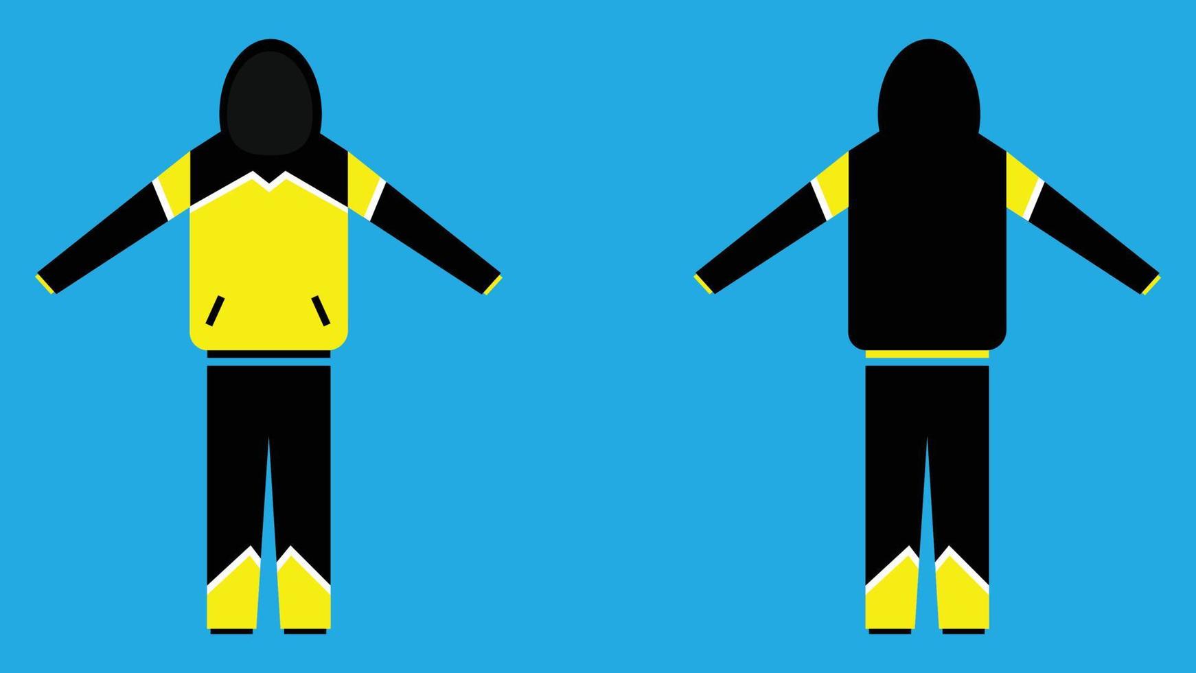 Black yellow and white hoodie design vector