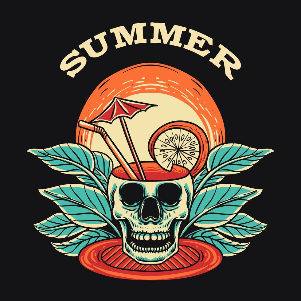 Skull Summer Vector Illustration