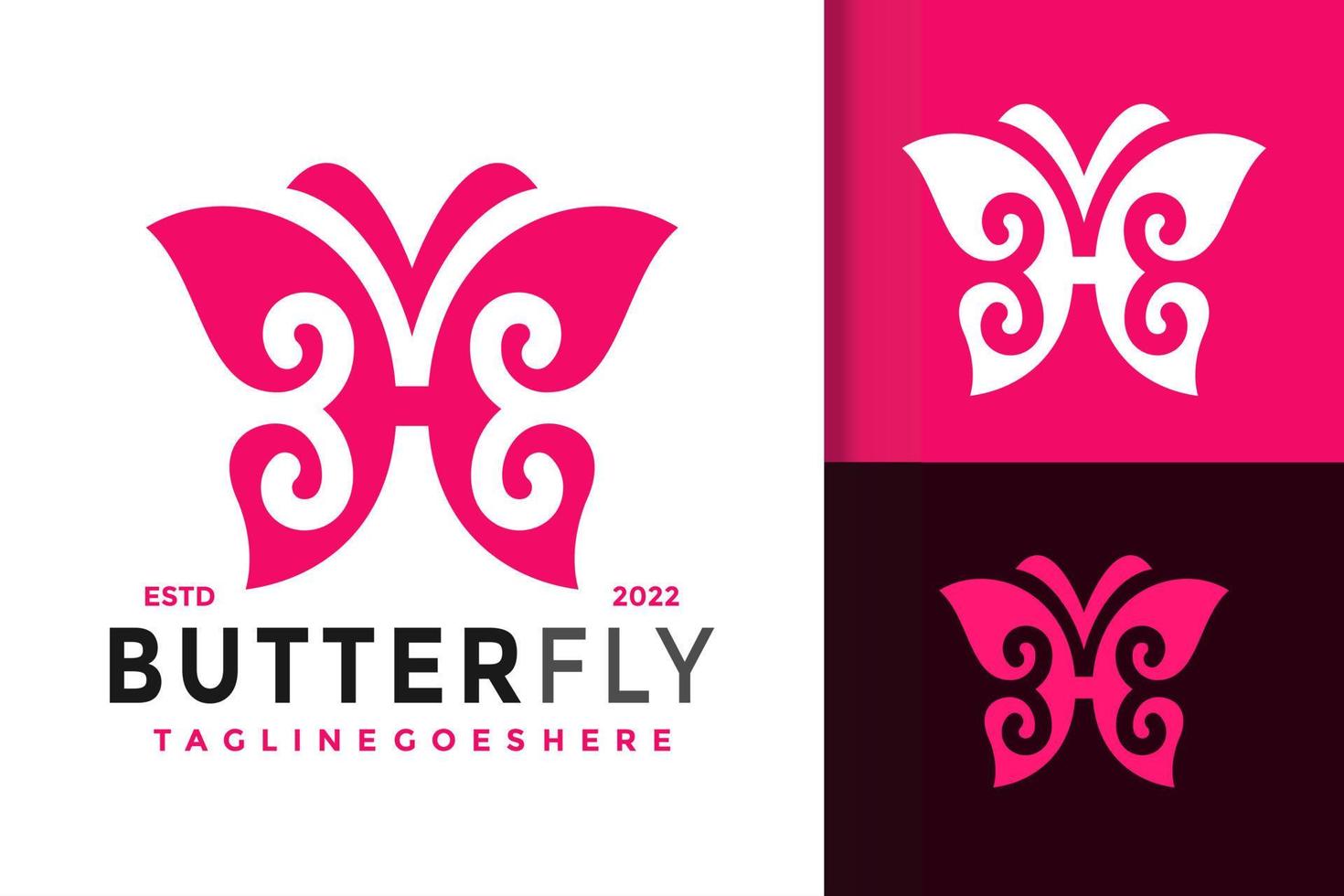 letra h diseño de logotipo de adorno de mariposa, vector de logotipos de identidad de marca, logotipo moderno, plantilla de ilustración vectorial de diseños de logotipos