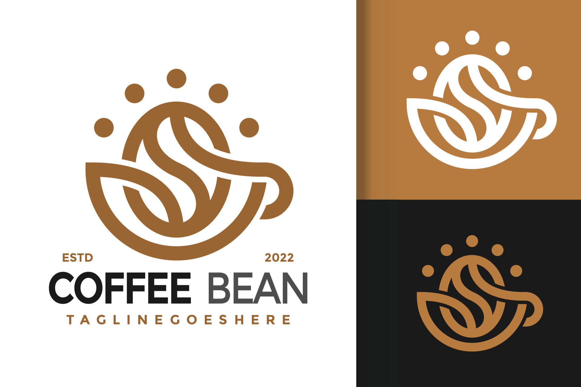 Letter S Coffee Bean with Cup Logo Design, brand identity logos vector