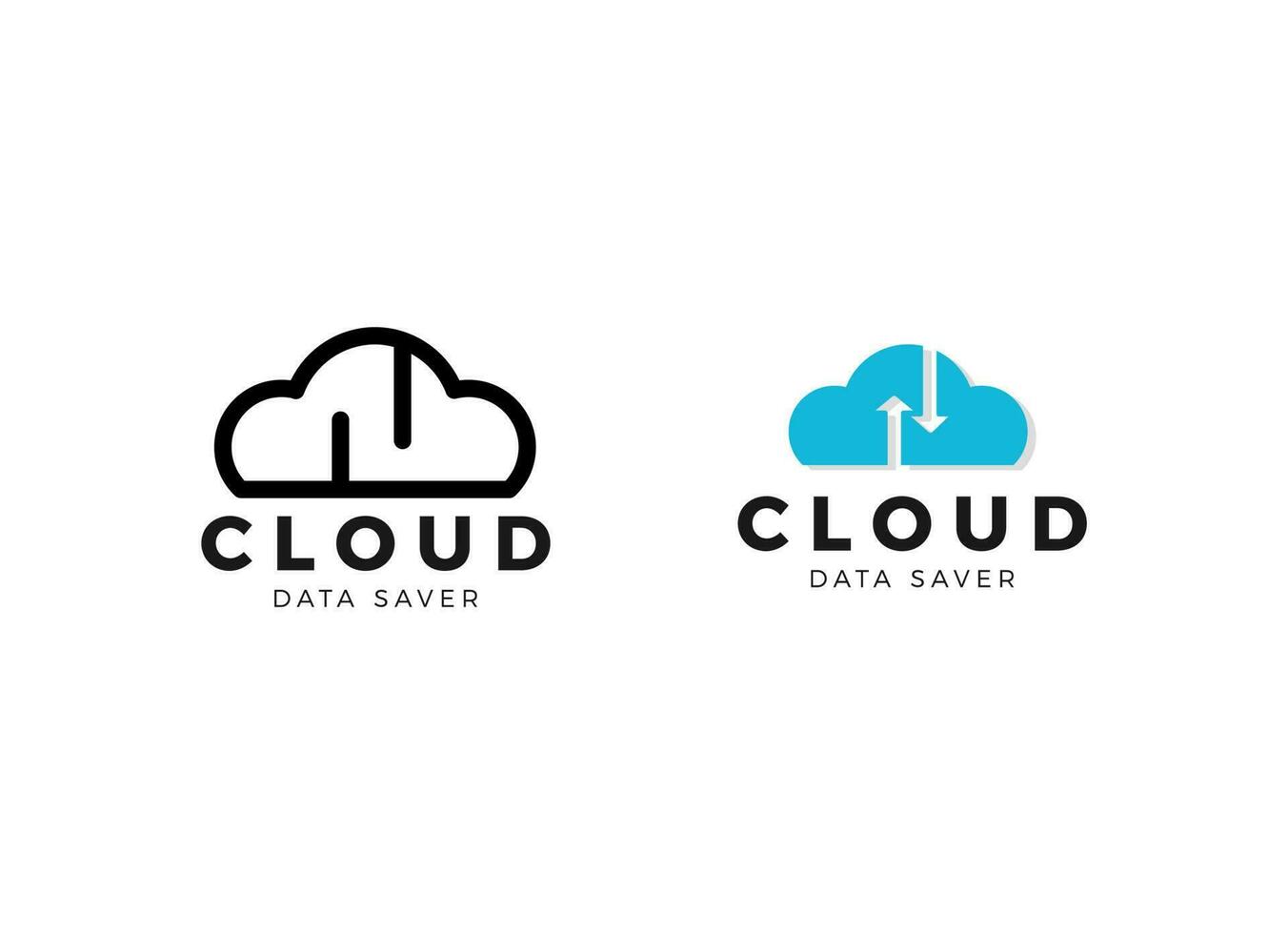 diseño de logotipo de almacenamiento de datos en la nube del sistema vector