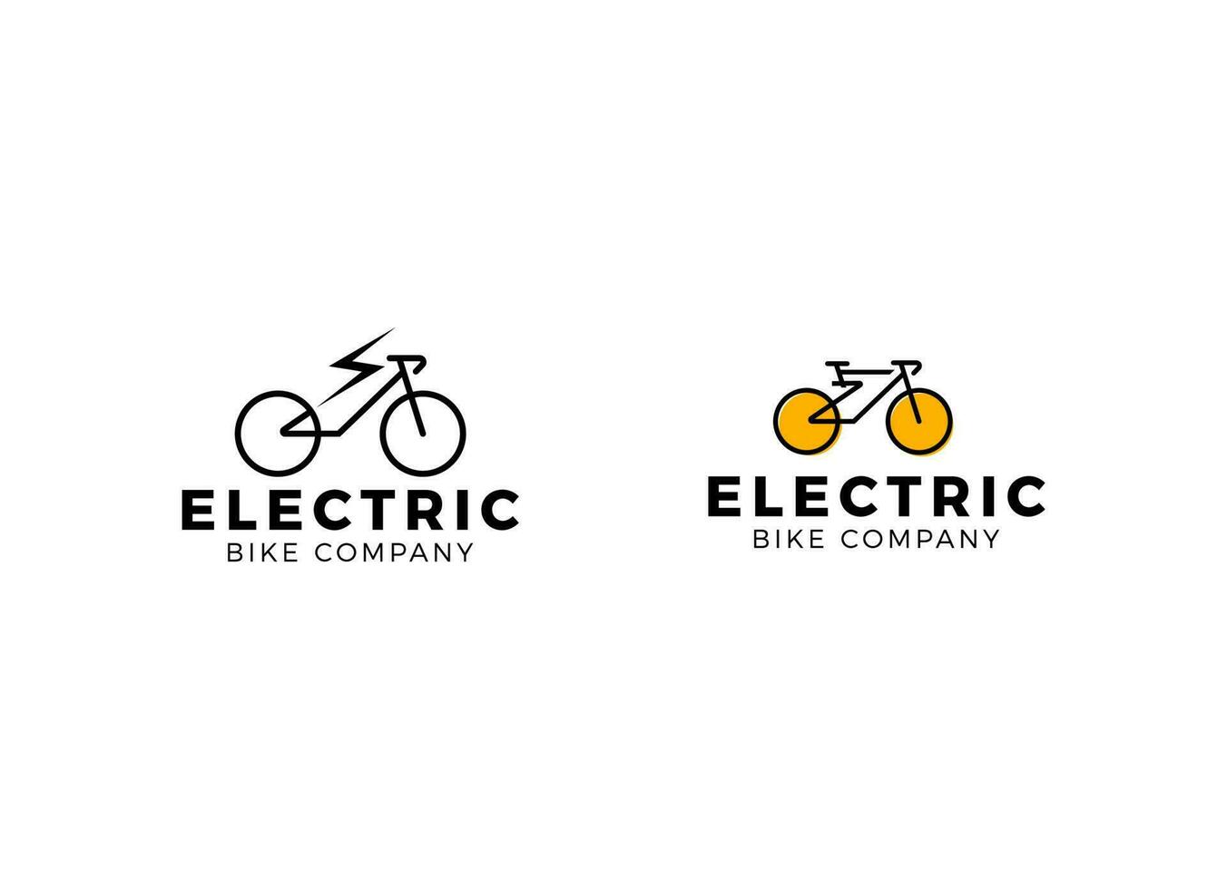 Minimalist bicycle logo design template. Electric bike emblem vector. vector
