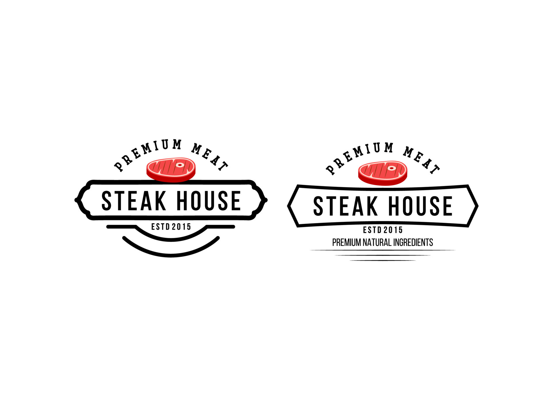 Fresh meat logo design premium vector. Steak House Logo design template