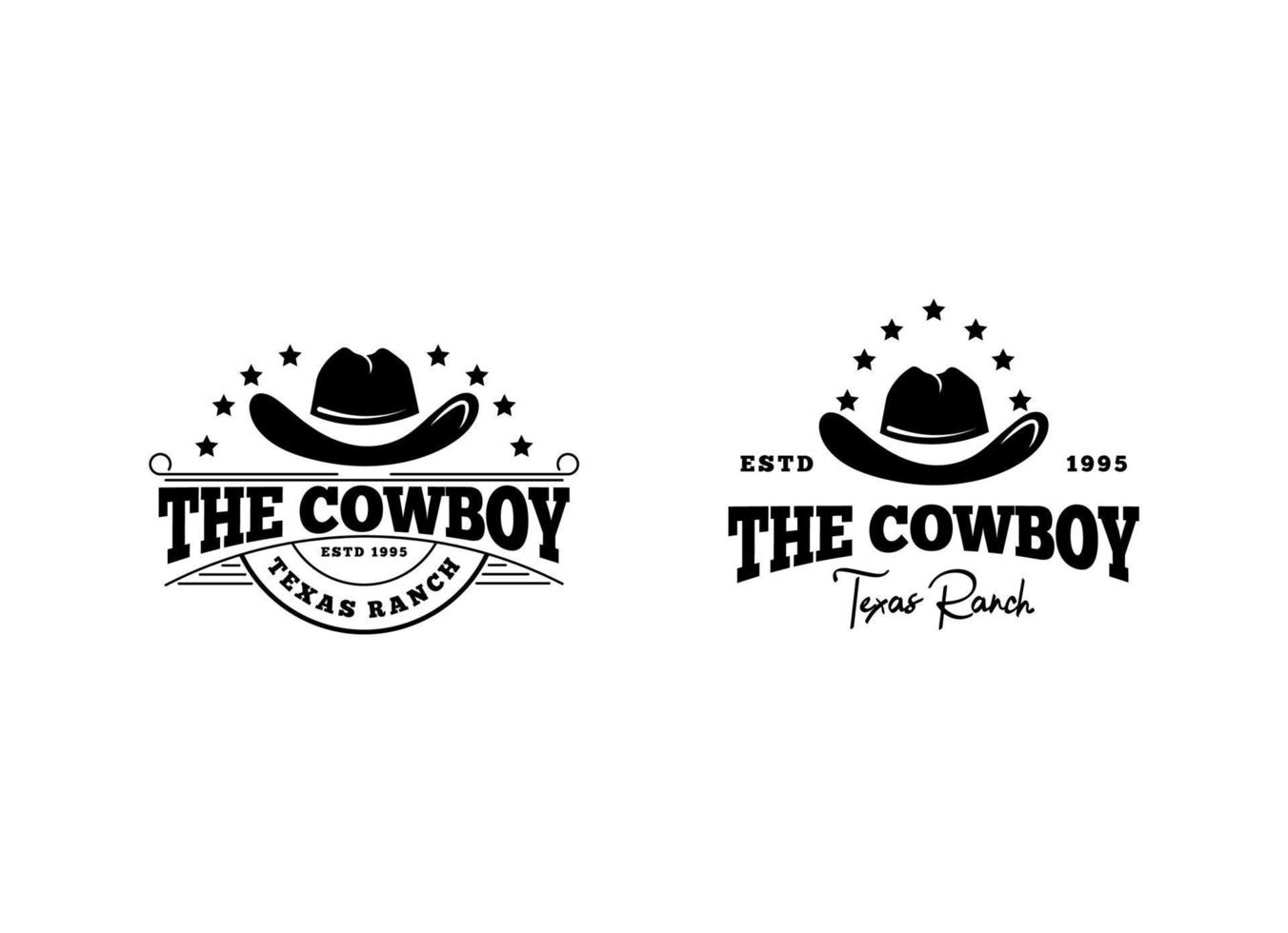 el logo del vaquero en estilo antiguo. vector de logotipo de vaquero de sombrero.