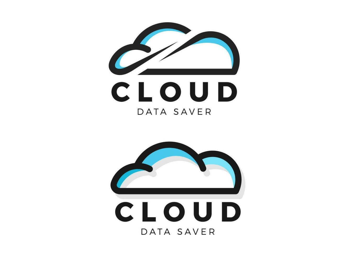 diseño de logotipo de almacenamiento de datos en la nube del sistema vector