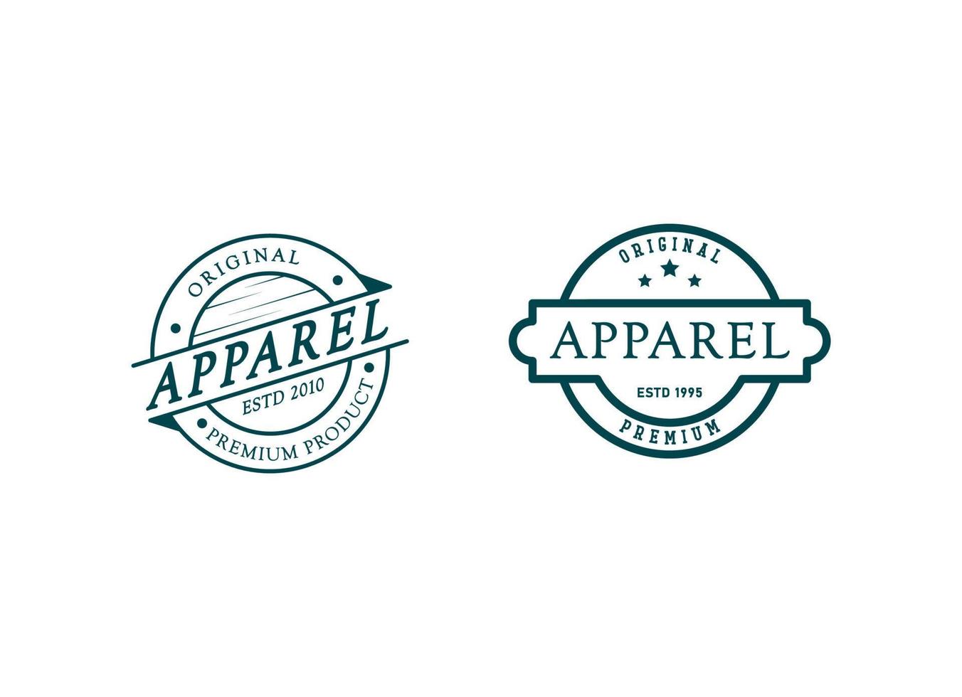 Classic Vintage Retro Label Badge logo design for cloth apparel vector