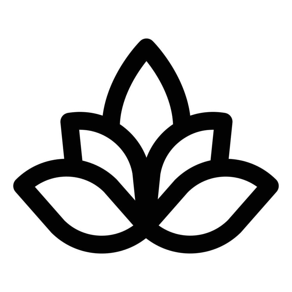 Lotus, Line Style Icon Diwali vector