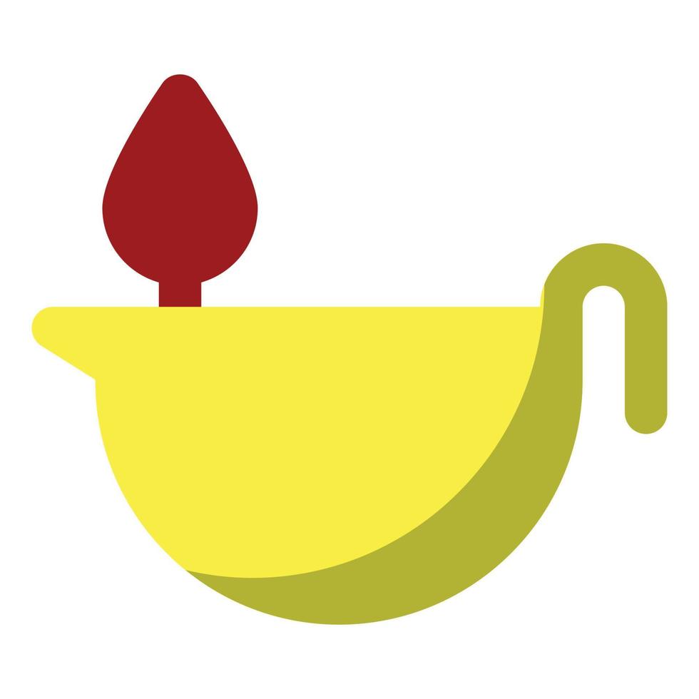 Oil Candle, Flat Style Icon Diwali vector