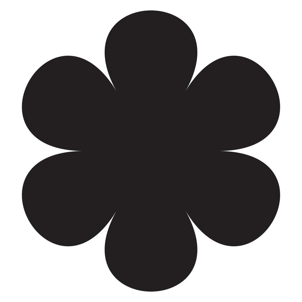 illustration of a flower with six petals in black on a white background vector