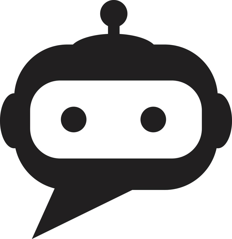 icono de chatbot sobre fondo blanco. signo de bot de servicio de soporte en línea. signo de bot de chat para el concepto de servicio de soporte. estilo plano vector