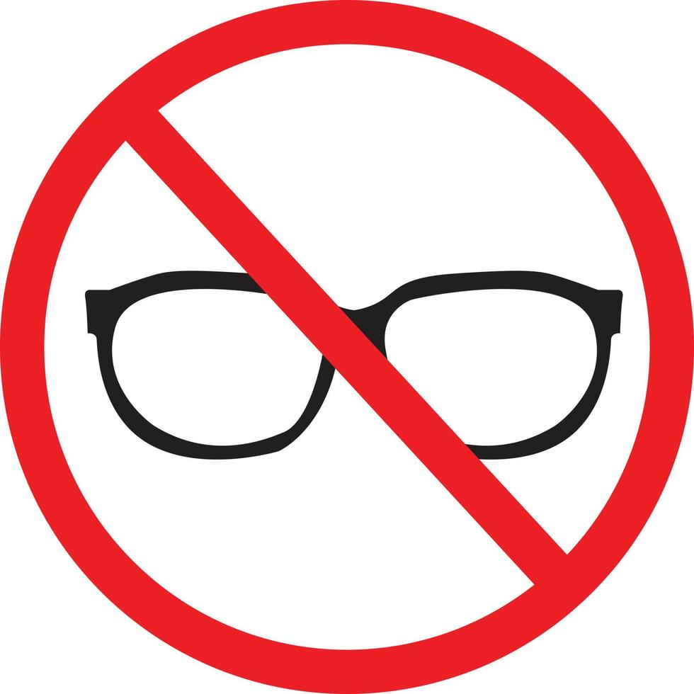 no glasses sign on white background. restriction icon. prohibiting sign for glasses. flat style. vector