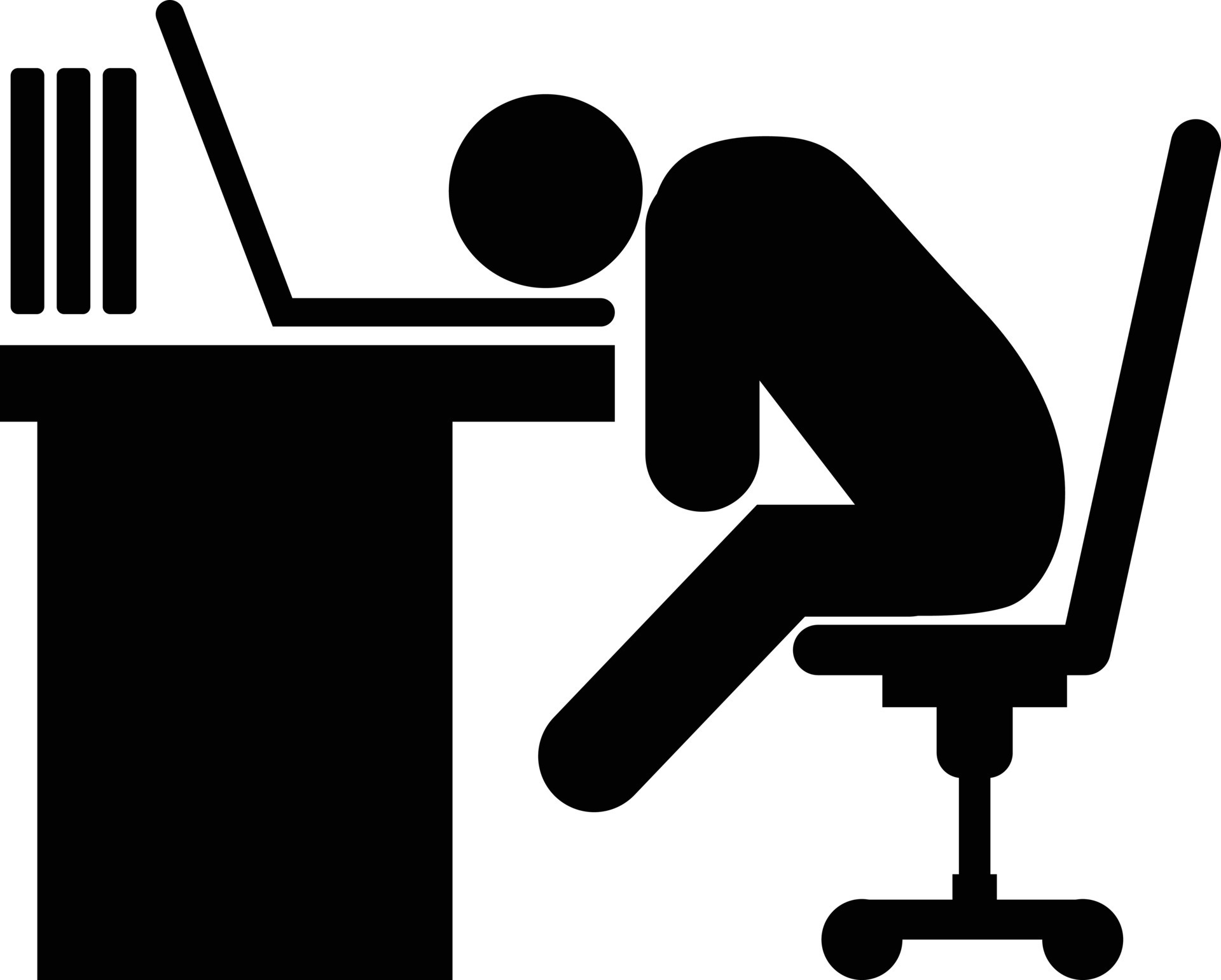 overworked and tired businessman icon. office worker sits in a chair