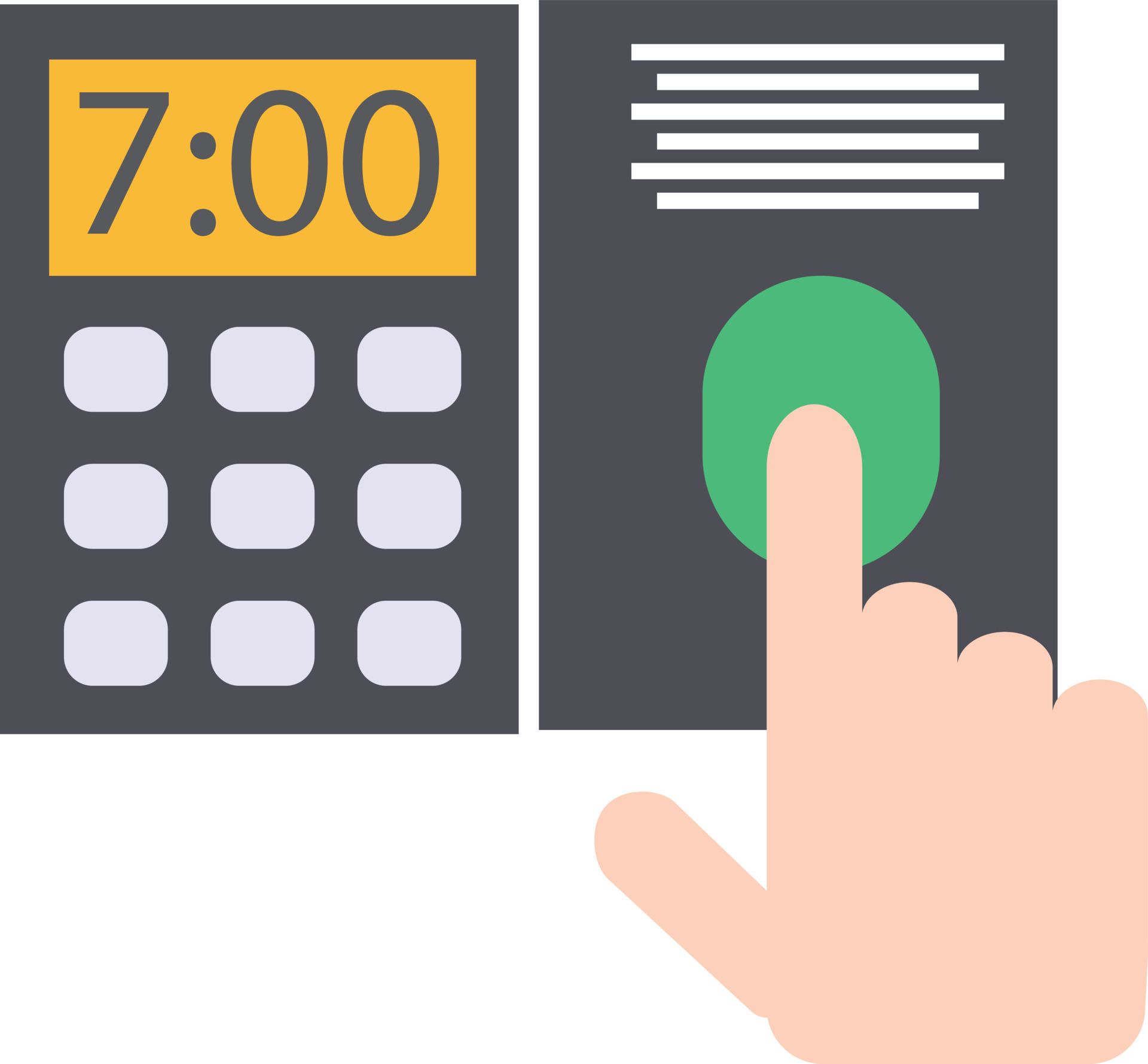 attendance machine icon on white background. time attendance machine sign.  flat style. 10927118 Vector Art at Vecteezy