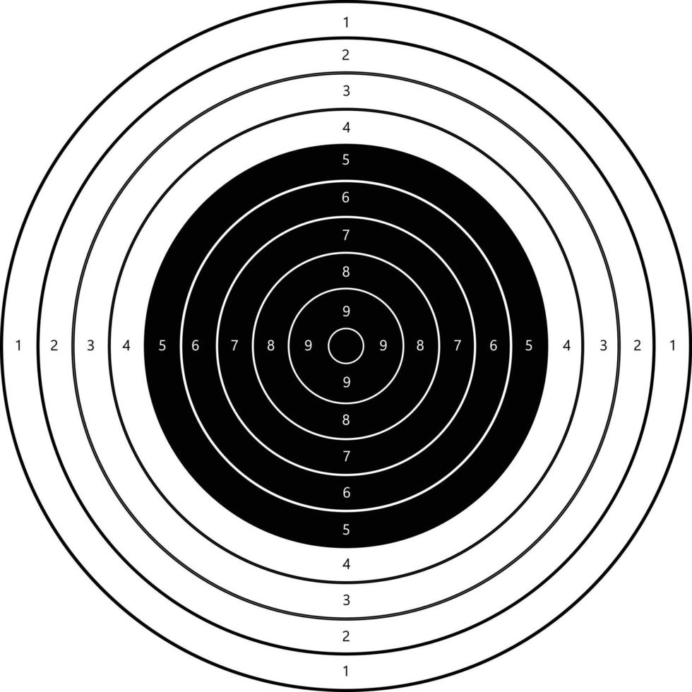 blank gun target. bullseye shooting target sign. shooting target symbol. flat style. vector