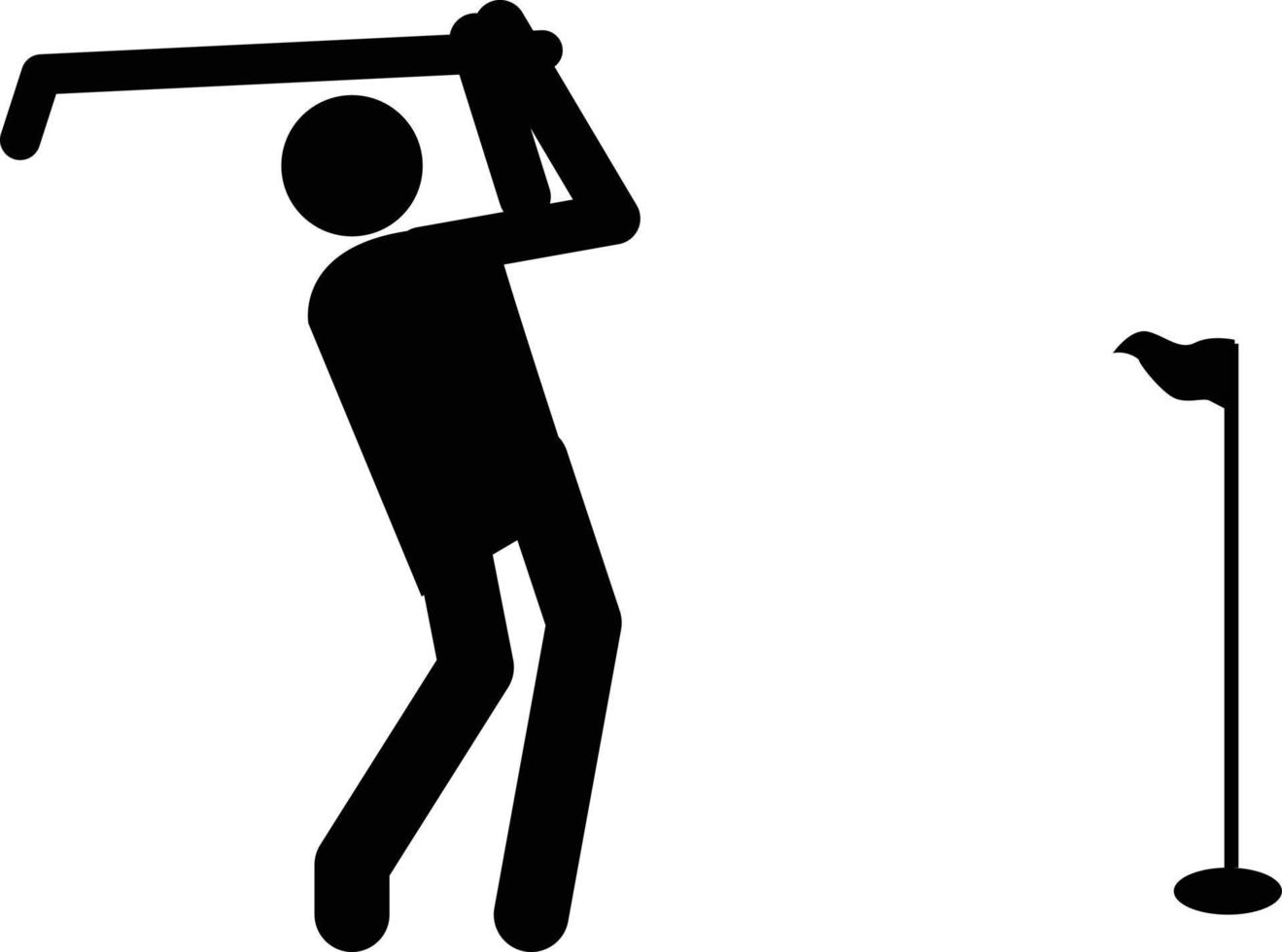 golf icon on white background. black silhouette of golf. golf player sign. flat style. vector