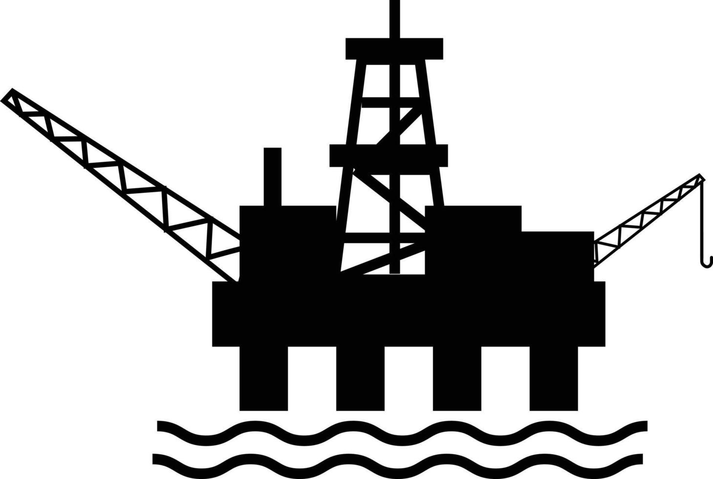 icono de plataforma petrolera sobre fondo blanco. señal de la plataforma petrolera. símbolo de la plataforma petrolera. estilo plano vector