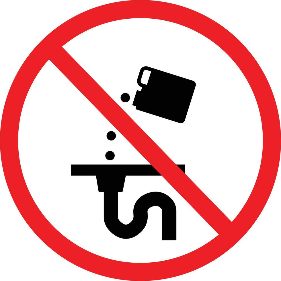 do not pour down drain fields icon on white background. warning do not pour down drain fields symbol. flat style. vector