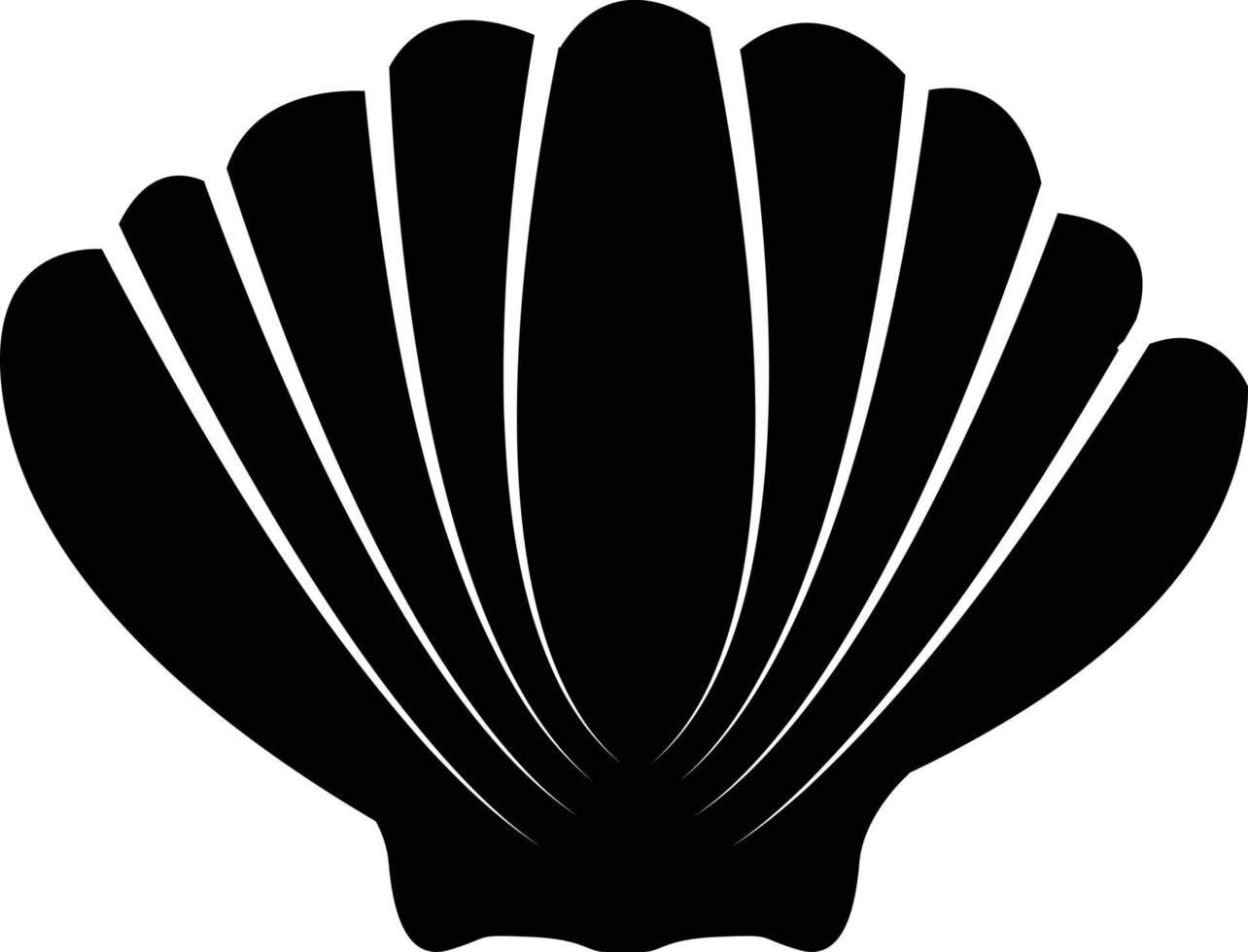 icono de concha sobre fondo blanco. signo marino de mariscos. símbolo del océano de conchas marinas. estilo plano vector