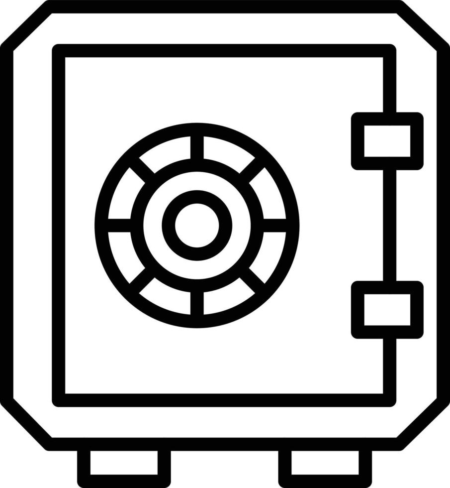 icono de línea de caja de seguridad vector