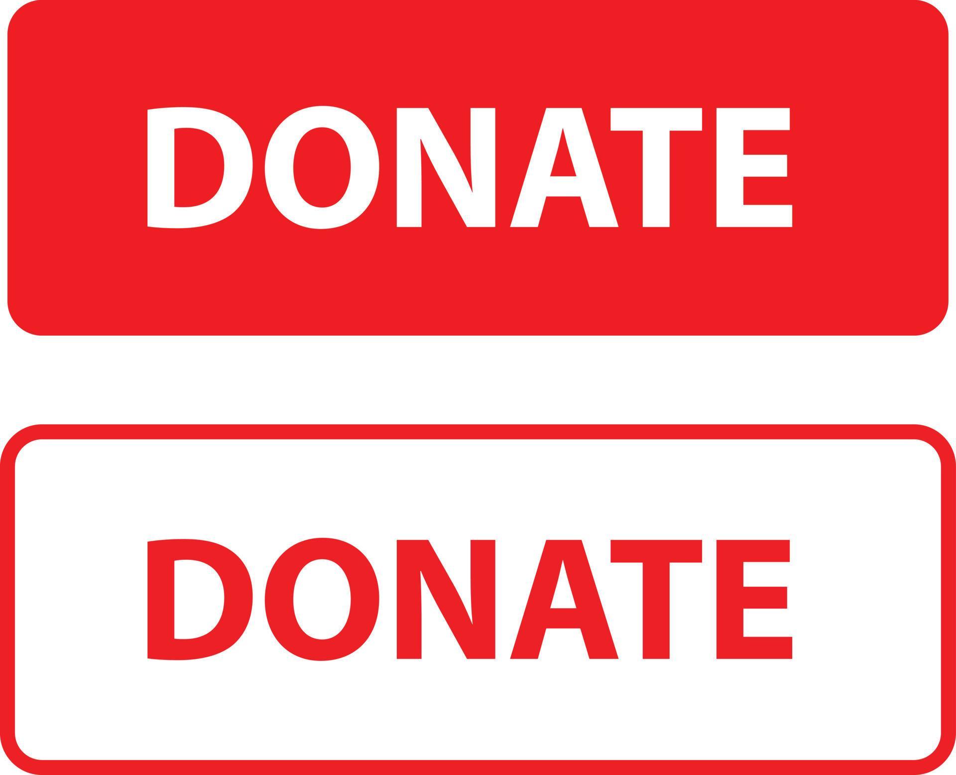 donate button on white background. symbol of financial aid sign. flat