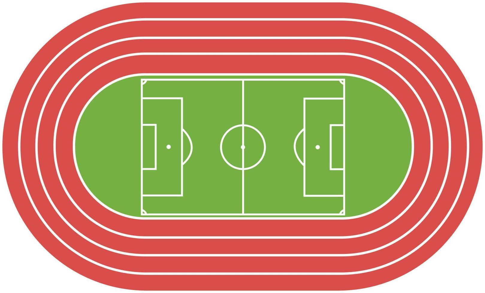 icono de campo de pista de atletismo sobre fondo blanco. gran estadio tiene pista de atletismo. estilo plano vector