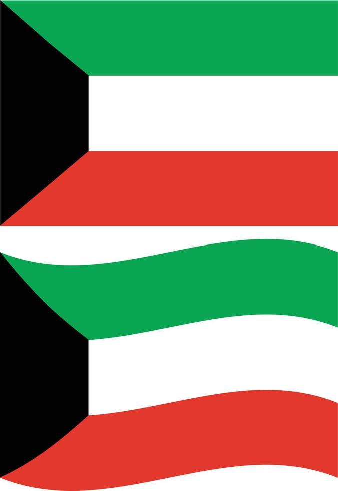 bandera de kuwait. bandera nacional de kuwait ondeando. estilo plano vector