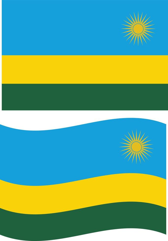 bandera de ruanda bandera nacional de ruanda ondeando. estilo plano vector