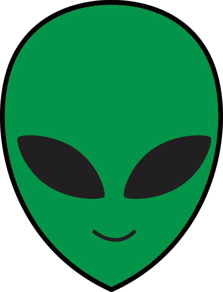 icono de cabeza verde alienígena sobre fondo blanco. signo de cara alienígena. estilo plano vector