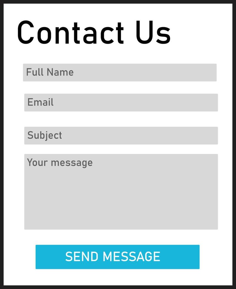 Contacts Form on white background. Contact Us sign. Contact form page template symbol. flat style. vector