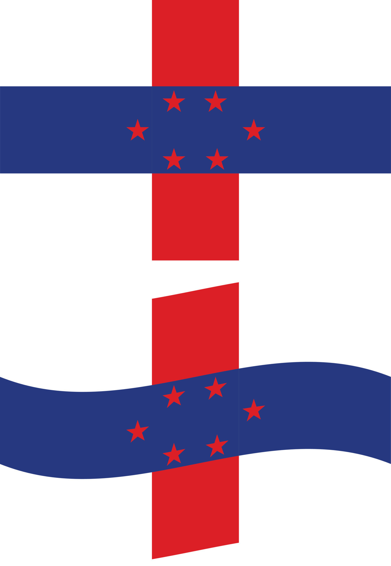 Caribbean state flag. Netherlands Antilles flag. Dutch Antilles Island