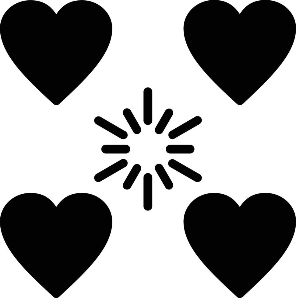 Hearts Glyph Icon vector